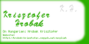 krisztofer hrobak business card